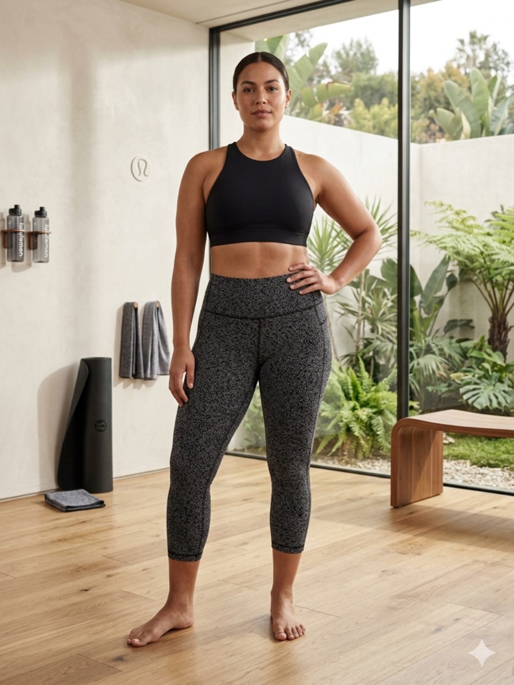 lululemon Quick Pace 7/8 Leggings Sound Wave White Black Size 12